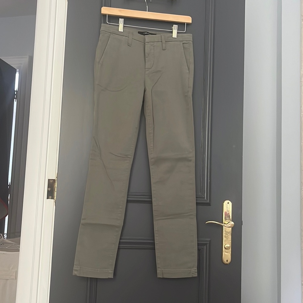 Olive green J Brand straight leg pants, size 25, mostly cotton